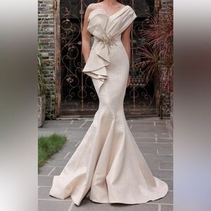 Terani Couture Elegant Champagne Gown